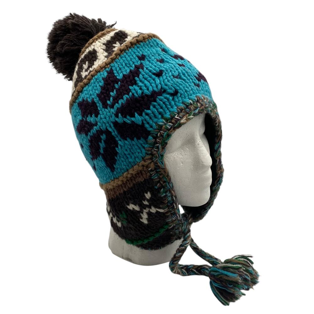 American Eagle Outfitters Trapper Hat Wool Blend Fleece Lined Fair Aisle OS - Picture 3 of 9